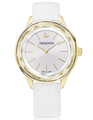 Swarovski Octea Nova Quartz White Dial White Leather Strap Watch for Women - 5295337 Watches Swarovski   