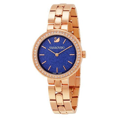 Swarovski Daytime Glittering Blue Dial Rose Gold Steel Strap Watch for Women - 5182277 Watches Swarovski   