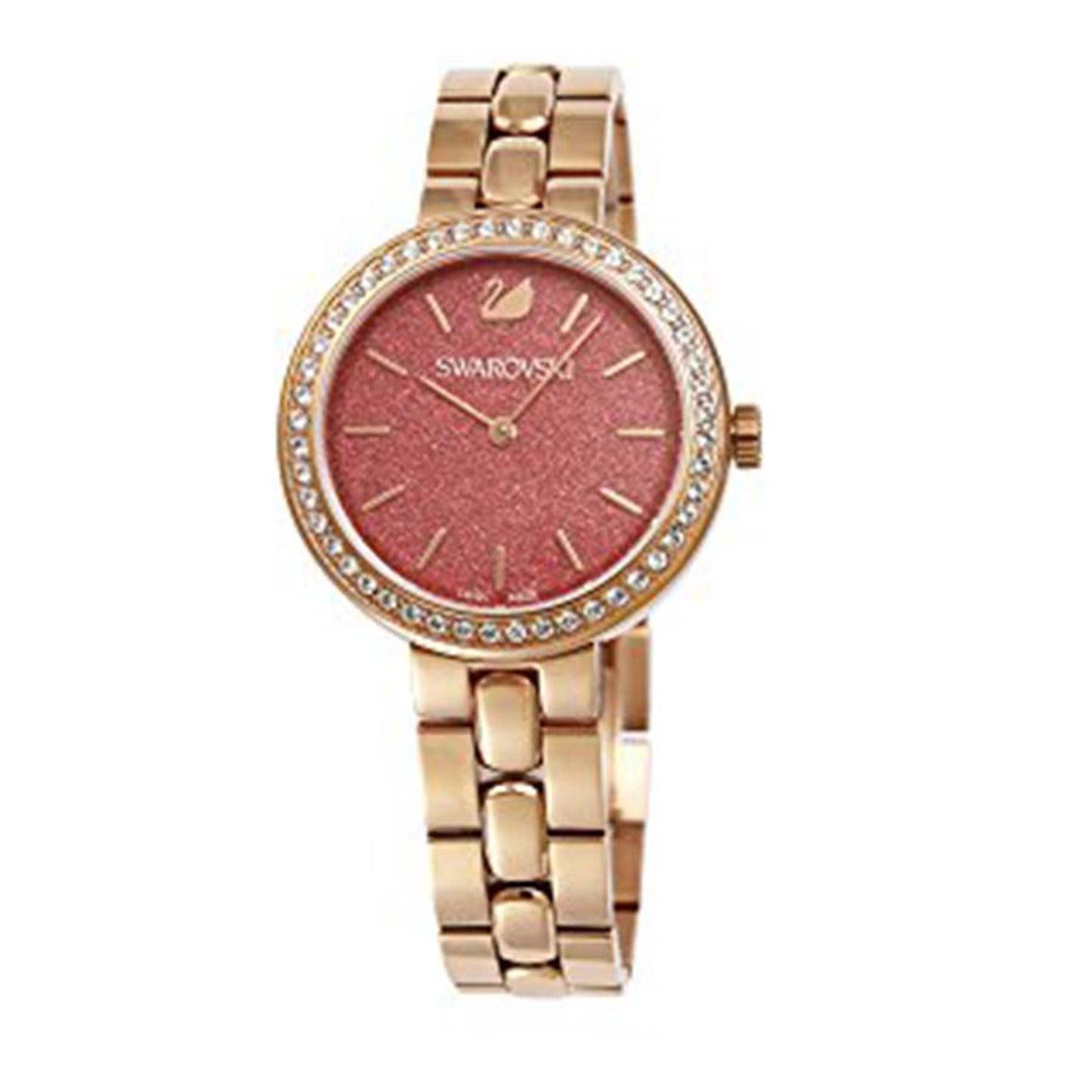 Swarovski Daytime Quartz Coral Dial Rose Gold Steel Strap Watch for Women - 5182250 Watches Swarovski   