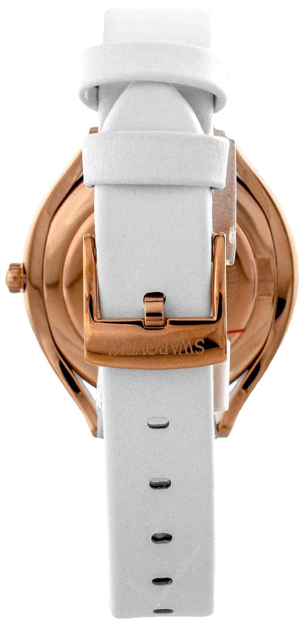 Swarovski Crystalline Aura Silver Dial White Leather Strap Watch for Women - 5519453 Watches Swarovski   