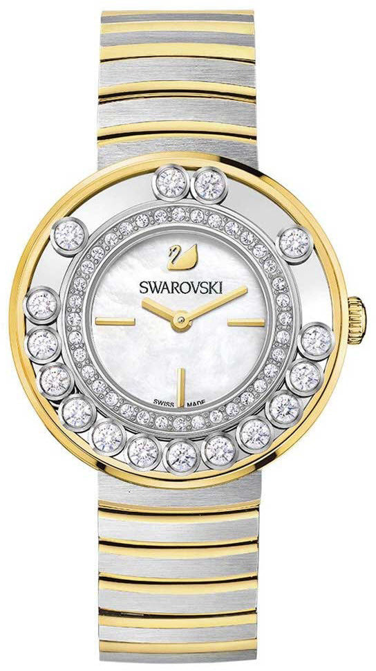 Swarovski Lovely Crystals Mother of Pearl Dial Two Tone Steel Strap Watch for Women - 1187022 Watches Swarovski   