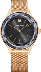 Swarovski Octea Nova Black Dial Rose Gold Mesh Bracelet Watch for Women - 5430424 Watches Swarovski   