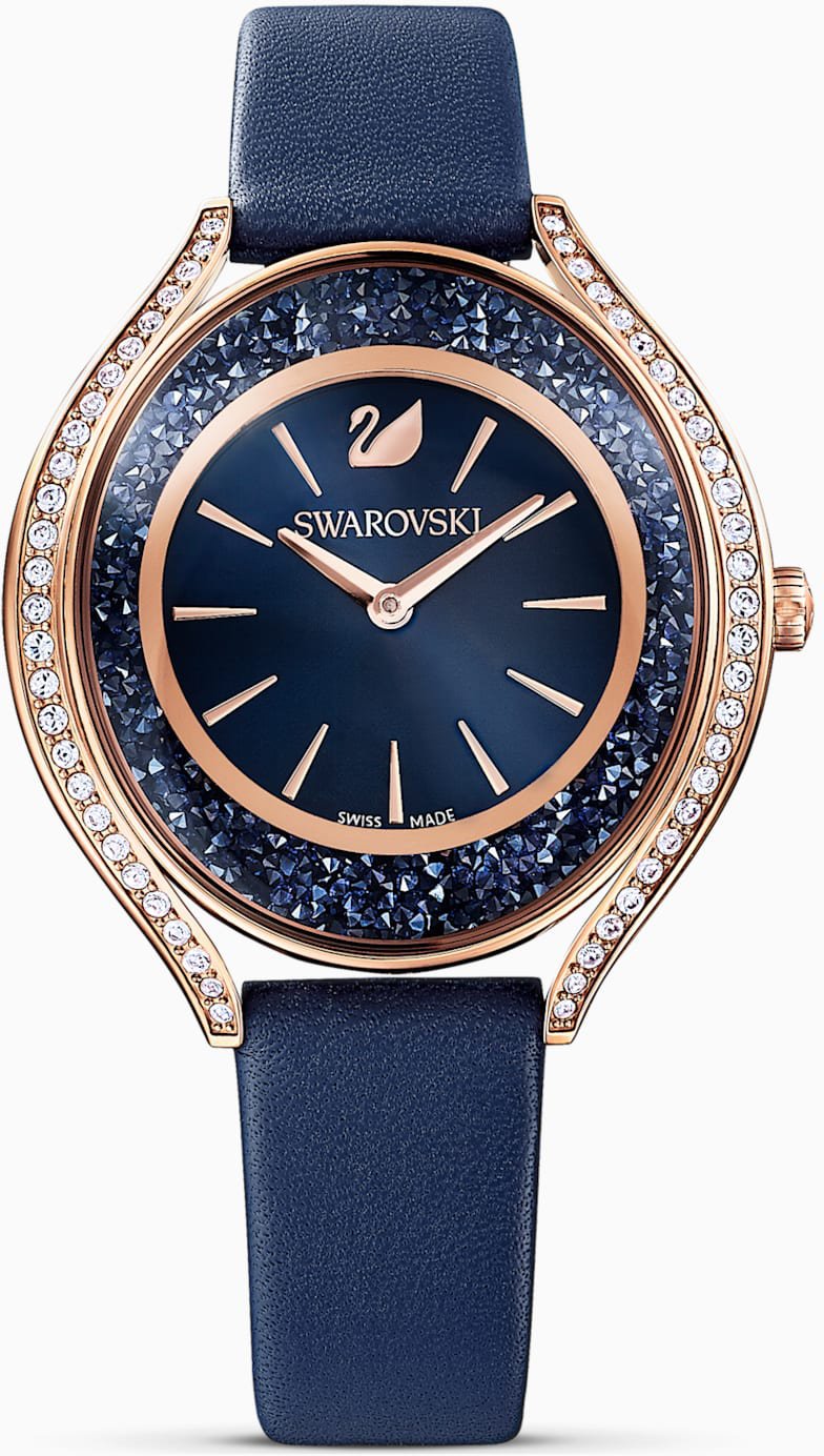 Swarovski Crystalline Aura Blue Dial Blue Leather Strap Watch for Women - 5519447 Watches Swarovski   