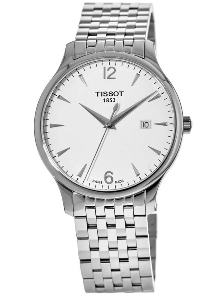 Tissot T Classic Tradition White Dial Silver Steel Strap Watch For Men - T063.610.11.037.00 Watches Tissot   