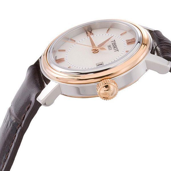 Tissot Bridgeport Lady Silver Dial Brown Leather Strap Watch For Women - T097.010.26.118.00 Watches Tissot   