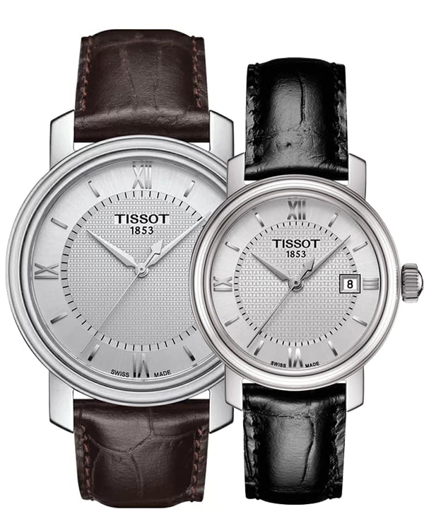 Tissot T Classic Bridgeport Brown Leather Strap Watch For Men - T097.410.16.038.00 Watches Tissot   