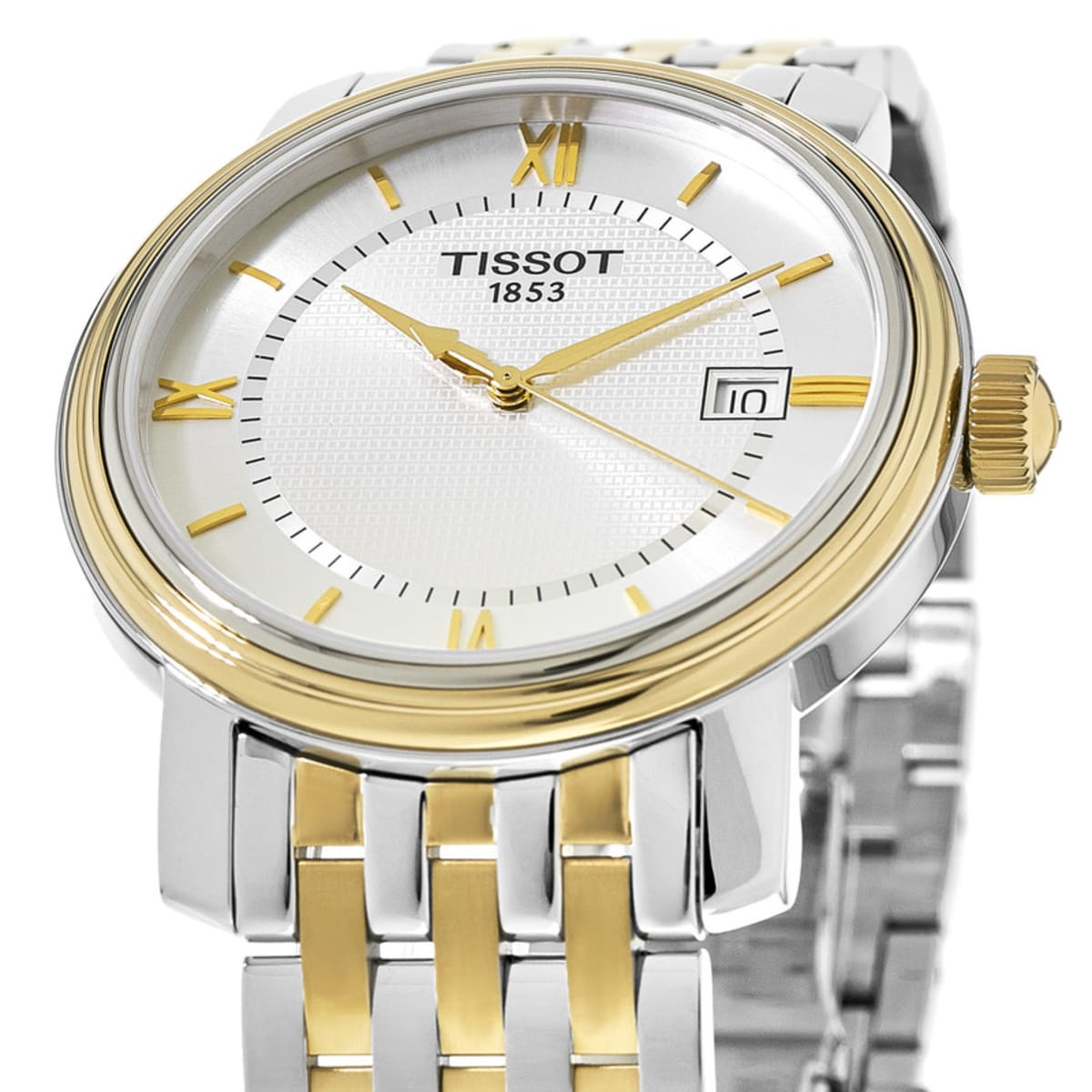 Tissot T Classic Bridgeport Silver Dial Two Tone Mesh Bracelet Watch For Men - T097.410.22.038.00 Watches Tissot   