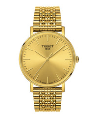 Tissot Everytime Lady Gold Dial Gold Plated Mesh Bracelet Watch for Women - T143.210.33.021.00 Watches Tissot   