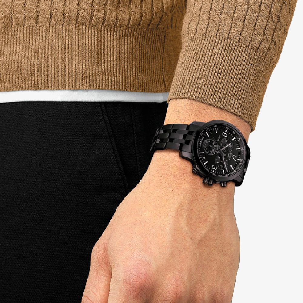Tissot PRC 200 Chronograph Black Dial Black Stainless Steel Watch For Men - T114.417.33.057.00 Watches Tissot   