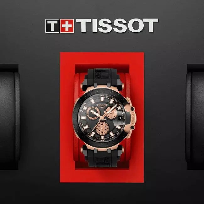 Tissot T Race Quartz Chronograph Black Dial Silicon Strap Watch For Men - T115.417.37.051.00 Watches Tissot   