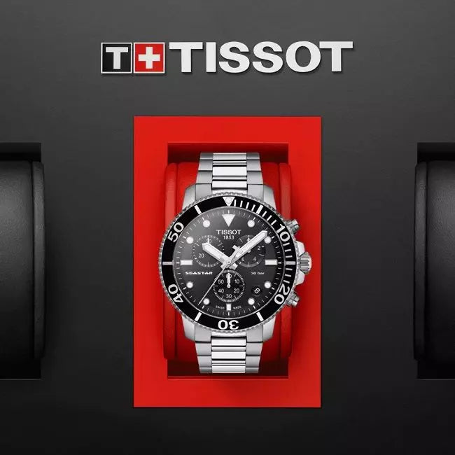 Tissot Seaster 1000 Chronograph Quartz Stainless Steel Watch For Men - T120.417.11.051.00 Watches Tissot   