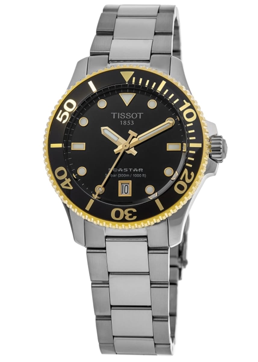 Tissot Seastar 1000 36mm Black Dial Stainless Steel Strap Watch For Men - T120.210.21.051.00 Watches Tissot   