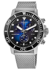 Tissot Seaster 1000 Chronograph Blue Dial Silver Mesh Bracelet Watch For Men - T120.417.11.041.02 Watches Tissot   