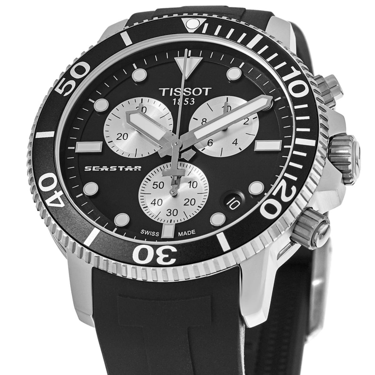 Tissot Seaster 1000 Chronograph Black Dial Black Rubber Strap Watch For Men - T120.417.17.051.00 Watches Tissot   