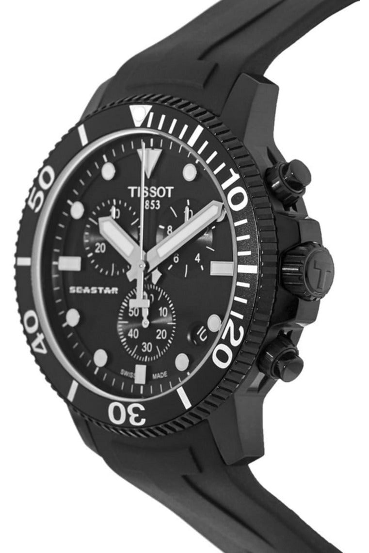 Tissot Seaster 1000 Chronograph Black Dial Black Silicone Strap Watch For Men - T120.417.37.051.02 Watches Tissot   