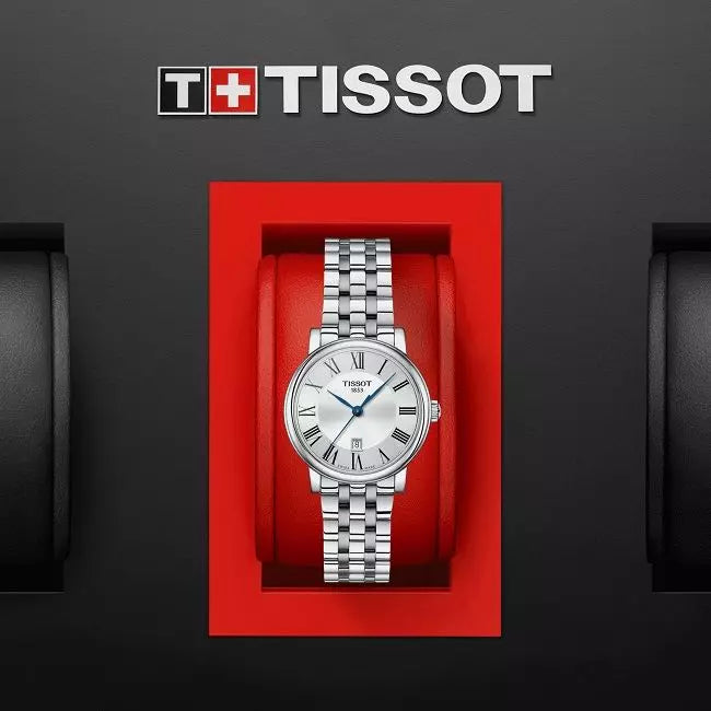 Tissot Carson Premium Lady Quartz Silver Dial Silver Steel Strap Watch For Women - T122.210.11.033.00 Watches Tissot   