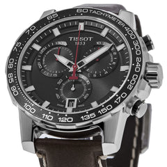 Tissot Supersport Chrono Black Dial Brown Leather Strap Watch for Men - T125.617.16.051.01 Watches Tissot   