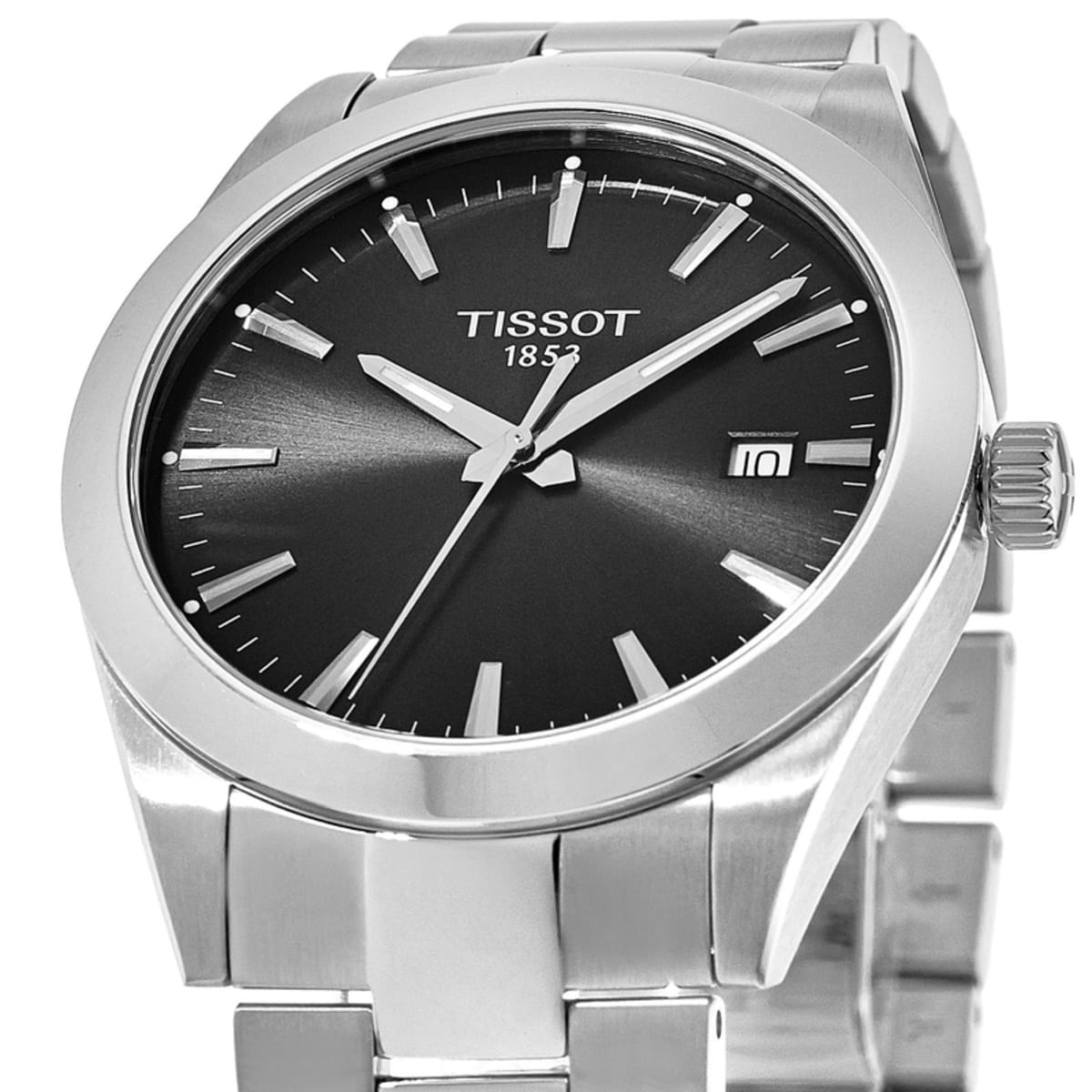 Tissot Gentleman Black Dial Silver Steel Strap Watch For Men - T127.410.11.051.00 Watches Tissot   