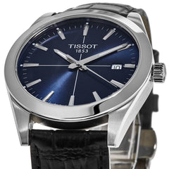 Tissot Gentlemen Blue Dial Black Leather Strap Watch for Men - T127.410.16.041.01 Watches Tissot   