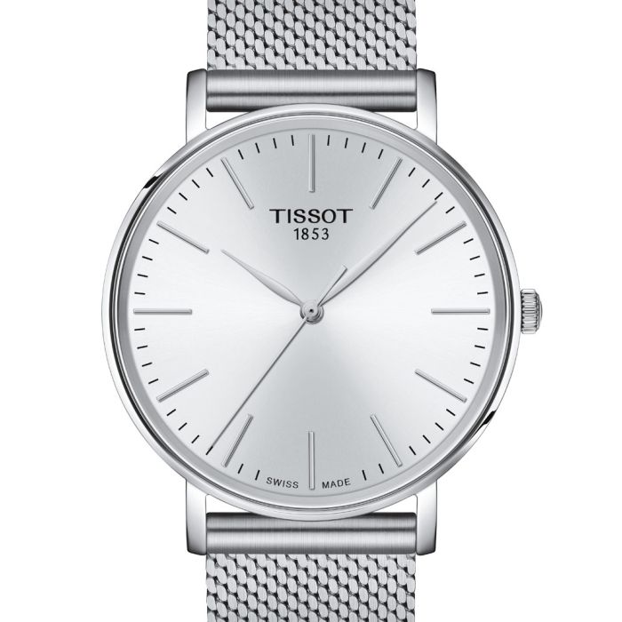 Tissot Everytime Gent Quartz Silver Dial Silver Mesh Bracelet Watch for Men - T143.410.11.011.00 Watches Tissot   