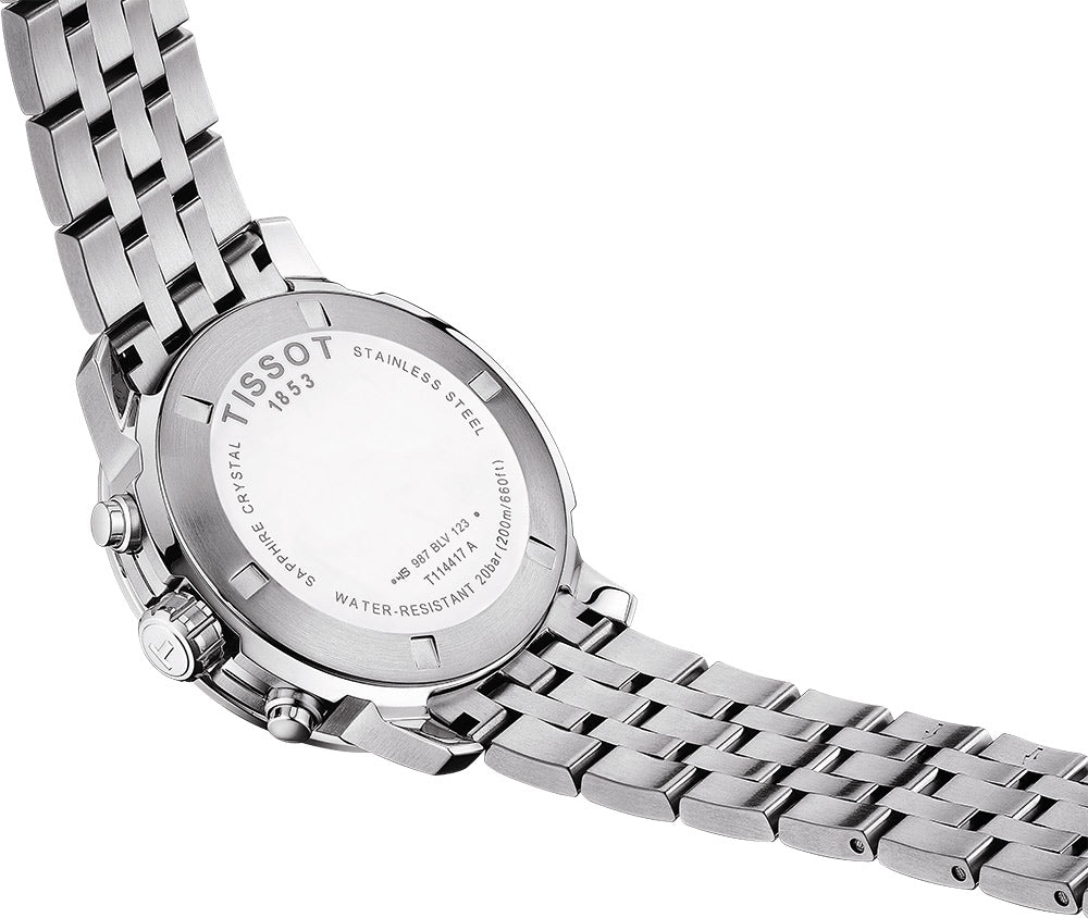 Tissot PRC 200 Chronograph Black Dial Silver Stainless Steel Watch For Men - T114.417.11.057.00 Watches Tissot   