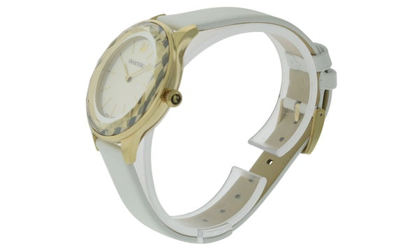 Swarovski Octea Nova Quartz White Dial White Leather Strap Watch for Women - 5295337 Watches Swarovski   