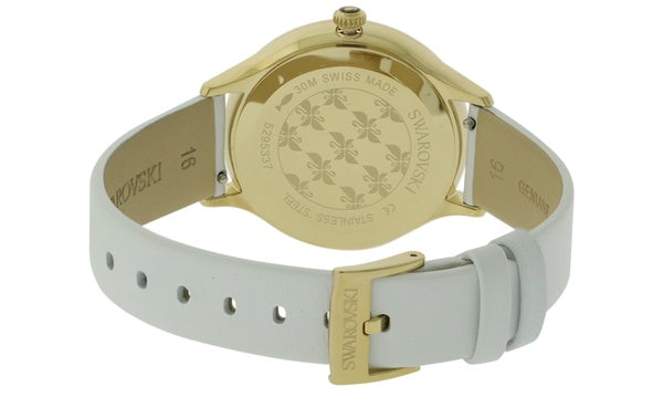 Swarovski Octea Nova Quartz White Dial White Leather Strap Watch for Women - 5295337 Watches Swarovski   