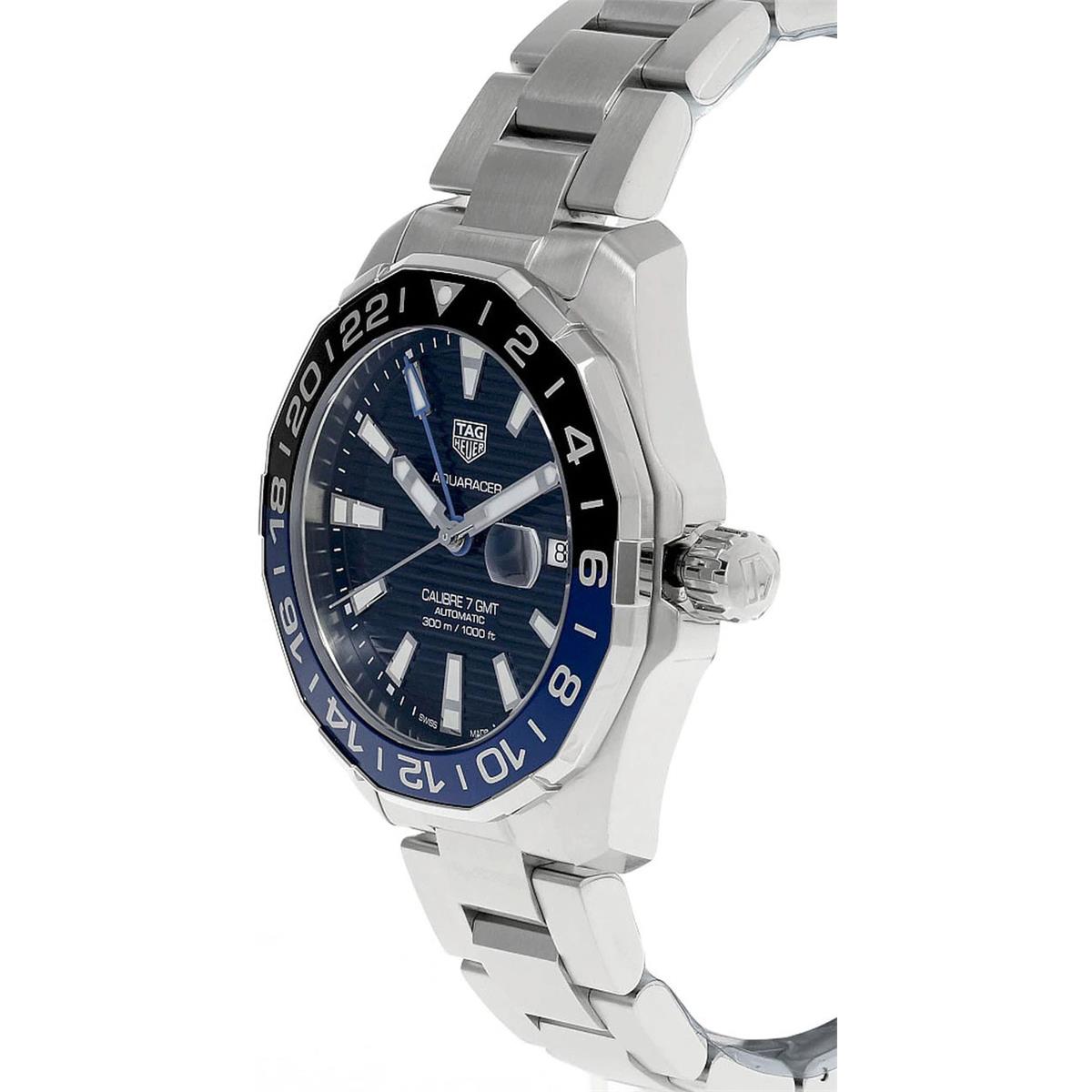 Tag Heuer Aquaracer GMT Calibre 6 Automatic Blue Dial Silver Steel Strap Watch for Men - WAY201T.BA0927 Watches Tag Heuer   