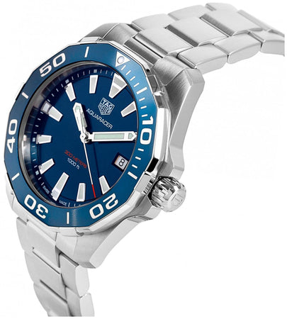 Tag Heuer Aquaracer Blue Dial Quartz Blue Dial Silver Steel Strap Watch for Men - WAY111C.BA0928 Watches Tag Heuer   