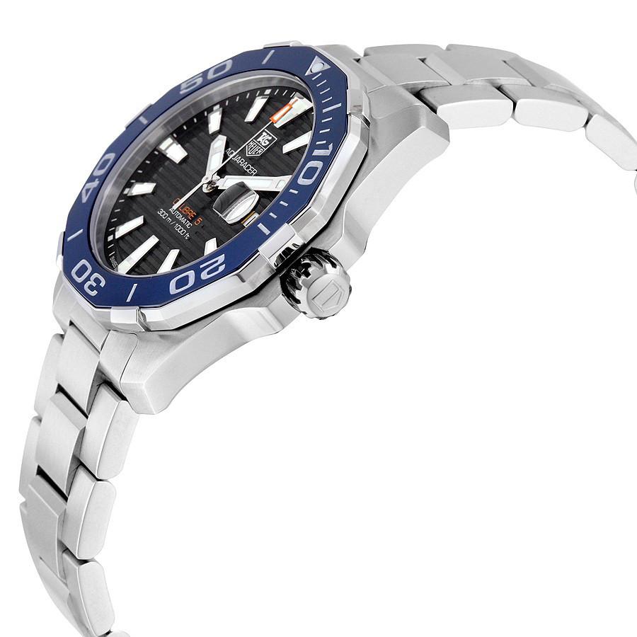 Tag Heuer Aquaracer Calibre 5 Blue Dial Silver Steel Strap Watch for Men - WAY211C.BA0928 Watches Tag Heuer   