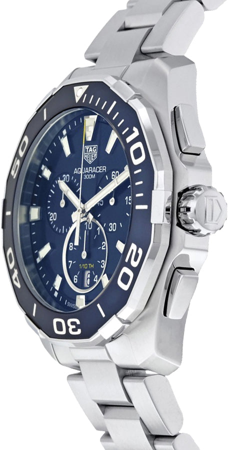 Tag Heuer Carrera Aquaracer Blue Dial SIlver Steel Strap Watch for Men - CAY111B.BA0927 Watches Tag Heuer   