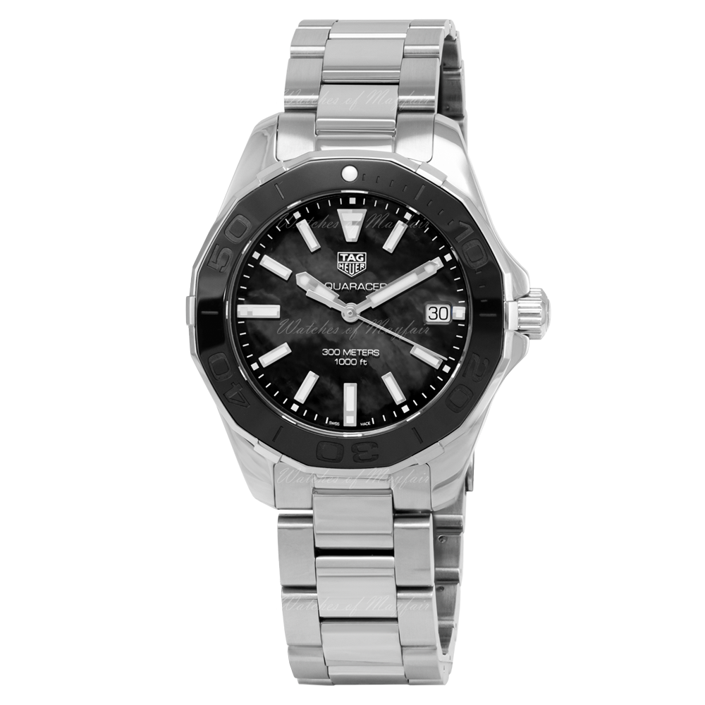 Tag Heuer Aquaracer Quartz 35mm Black Dial Silver Steel Strap Watch for Women - WAY131K.BA0748 Watches Tag Heuer   