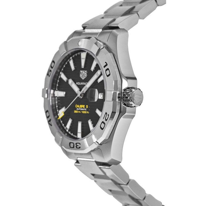 Tag Heuer Aquaracer Automatic Black Dial Silver Steel Strap Watch for Men - WAY2010.BA0927 Watches Tag Heuer   