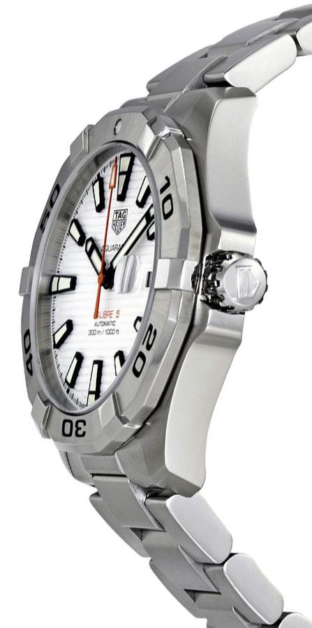 Tag Heuer Aquaracer Calibre 5 Automatic White Dial Silver Steel Strap Watch for Men - WAY2013.BA0927 Watches Tag Heuer   