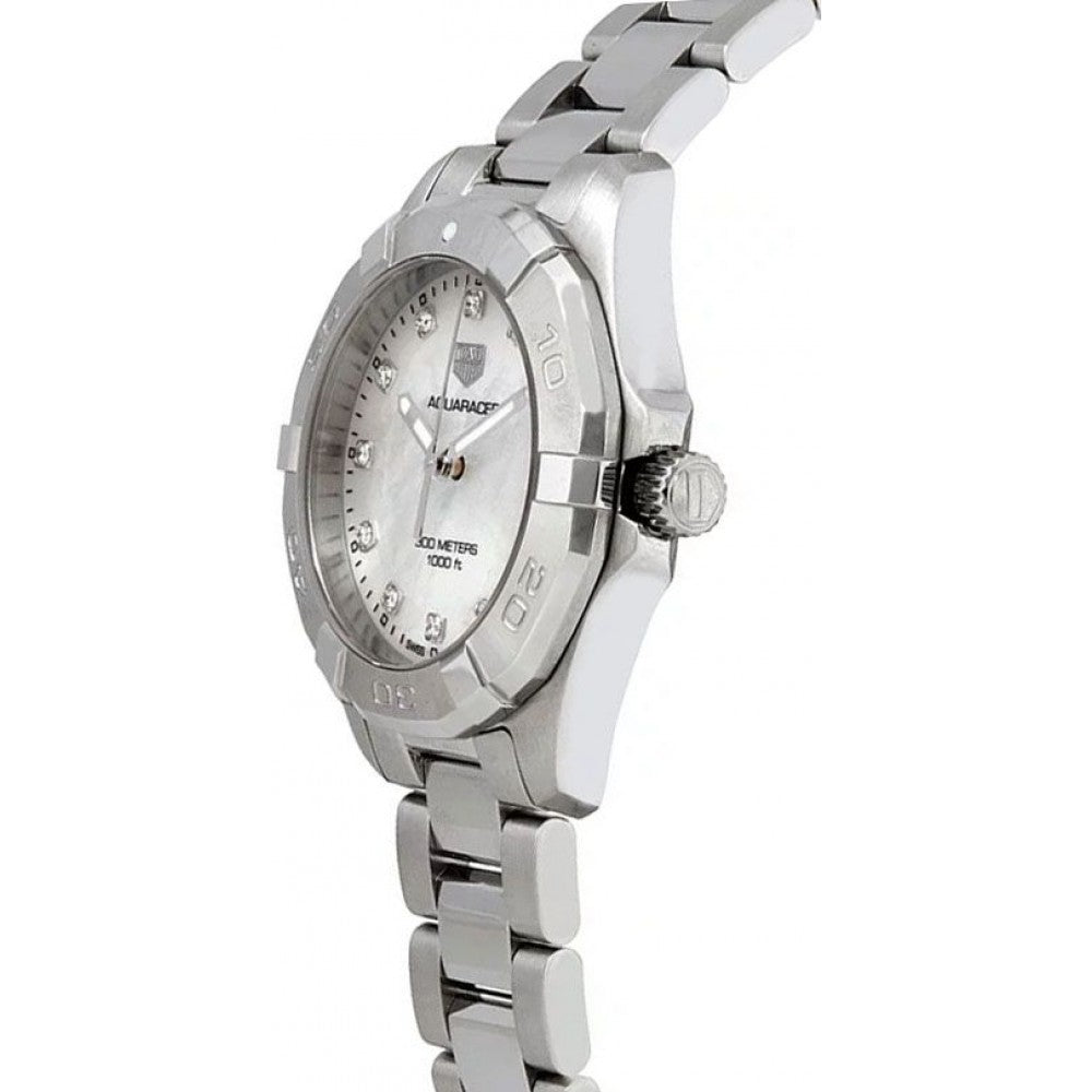 Tag Heuer Aquaracer 32mm White Mother of Pearl Dial Silver Steel Strap Watch for Women - WBD1314.BA0740 Watches Tag Heuer   