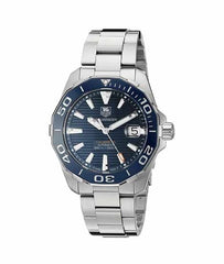 Tag Heuer Aquaracer Calibre 5 Blue Dial Silver Steel Strap Watch for Men - WAY211C.BA0928 Watches Tag Heuer   
