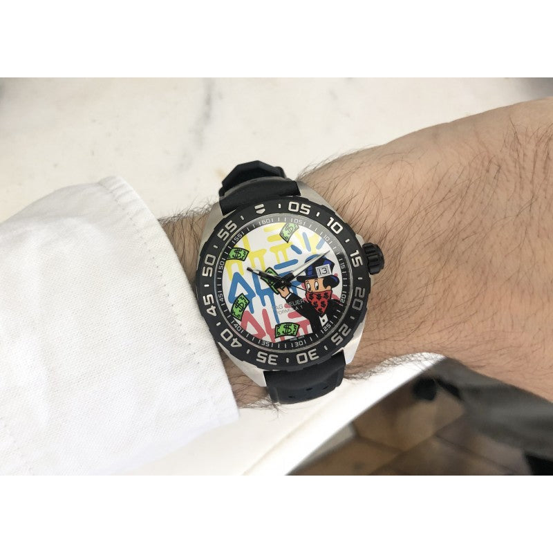 Tag Heuer Formula 1 Alec Monopoly Special Edition Black Rubber Strap Watch for Men - WAZ1119.FT8023 Watches Tag Heuer   