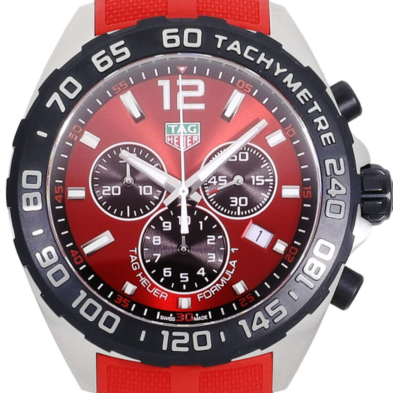 Tag Heuer Formula 1 Chronograph 41mm Red Dial Red Rubber Strap Watch for Men - CAZ101AN.FT8055 Watches Tag Heuer   