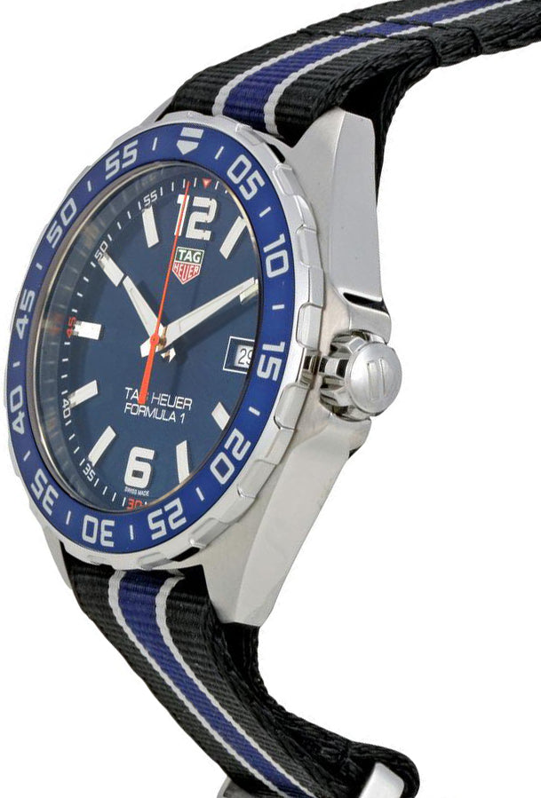 Tag Heuer Formula 1 Quartz 43mm Blue Dial Two Tone NATO Strap Watch for Men - WAZ1010.FC8197 Watches Tag Heuer   