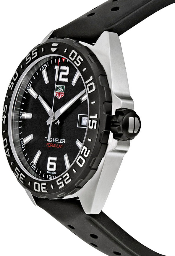 Tag Heuer Formula 1 Quartz 41mm Black Dial Black Rubber Strap Watch for Men - WAZ1110.FT8023 Watches Tag Heuer   