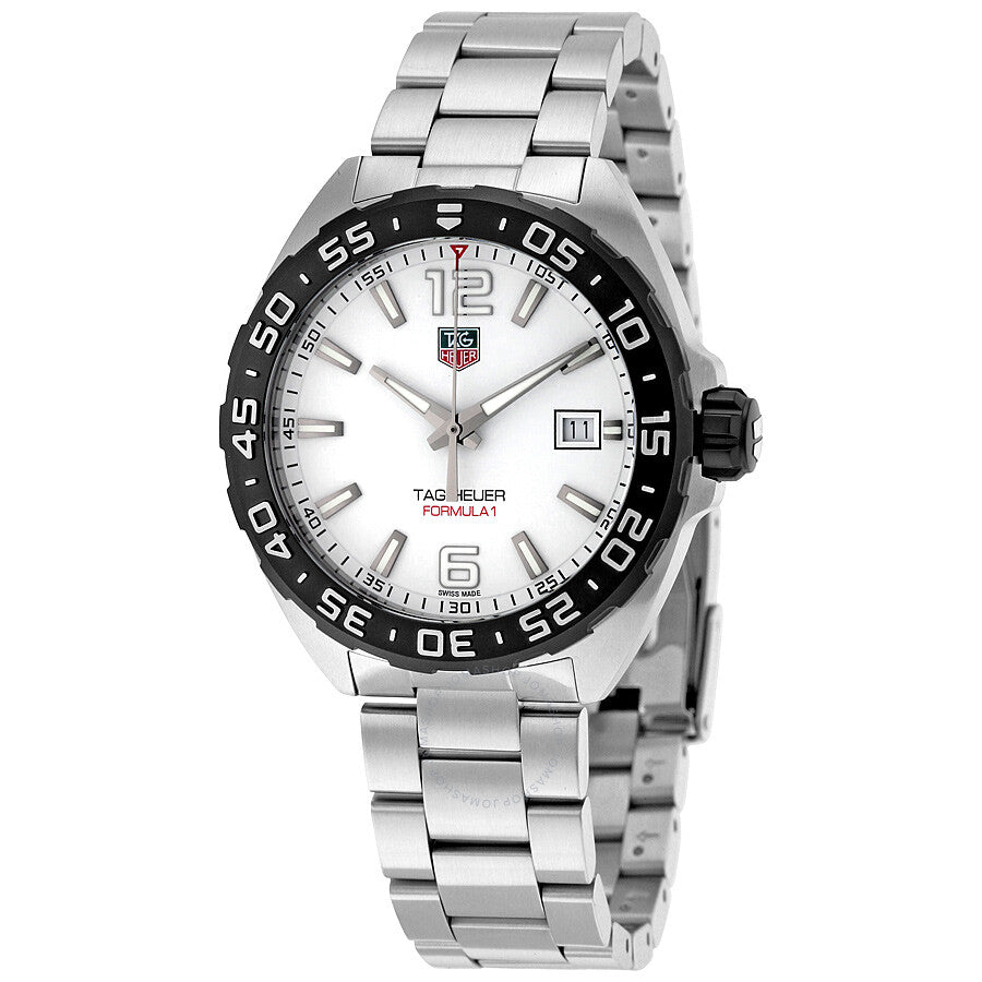 Tag Heuer Formula 1 Quartz 41mm White Dial Silver Steel Strap Watch for Men - WAZ1111.BA0875 Watches Tag Heuer   