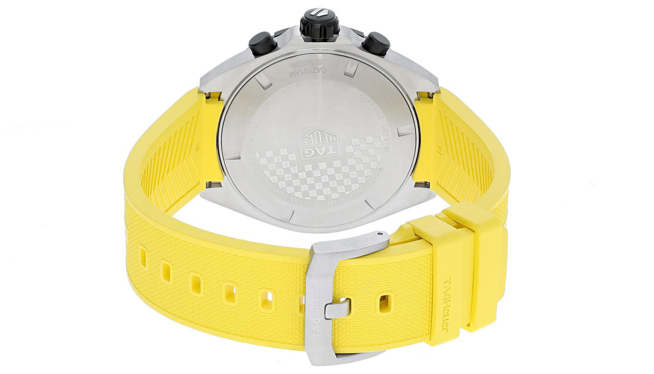 Tag Heuer Formula 1 Chronograph 41mm Yellow Dial Yellow Rubber Strap Watch for Men - CAZ101AM.FT8054 Watches Tag Heuer   