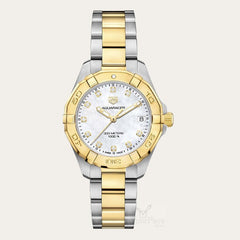 Tag Heuer Aquaracer Quartz 32mm White Mother of Pearl Dial Two Tone Steel Strap Watch for Women - WBD1322.BB0320 Watches Tag Heuer   