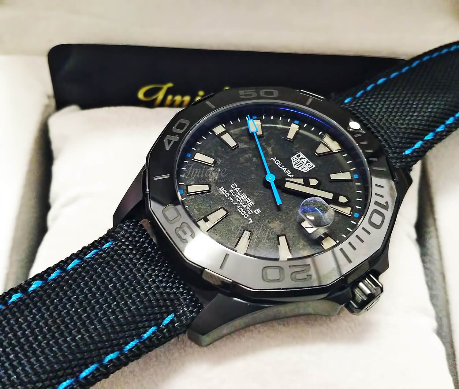Tag Heuer Aquaracer Calibre 5 Black Nylon Strap Carbon Dial Watch for Men -  WBD218C.FC6447 Watches Tag Heuer   