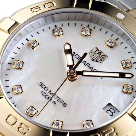 Tag Heuer Aquaracer Quartz 32mm White Mother of Pearl Dial Two Tone Steel Strap Watch for Women - WBD1322.BB0320 Watches Tag Heuer   