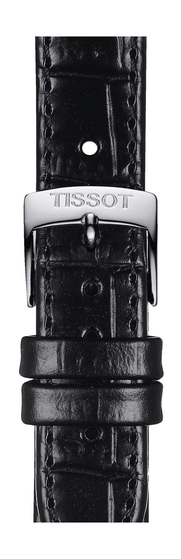 Tissot Carson Premium Lady Silver Dial Black Leather Strap Watch For Women - T122.210.16.033.00 Watches Tissot   