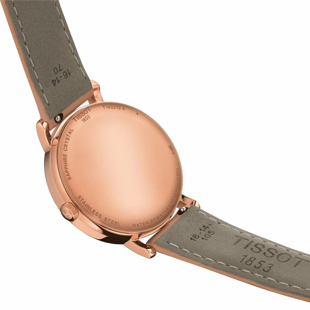 Tissot Everytime Lady Rose Gold Plated Leather Strap Watch for Women - T143.210.36.011.00 Watches Tissot   