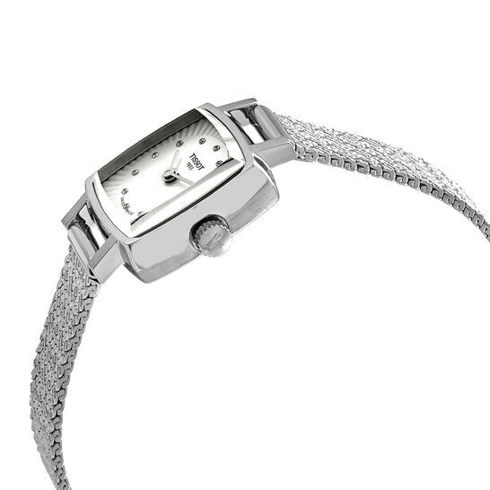 Tissot Lovely Square Silver Dial Silver Mesh Bracelet Watch For Women - T058.109.11.036.00 Watches Tissot   