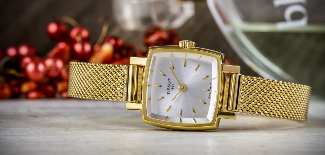 Tissot Lovely Square Gold Mesh Bracelet Watch For Women - T058.109.33.031.00 Watches Tissot   