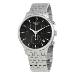 Tissot T Classic Tradition Chronograph Black Dial Silver Mesh Bracelet Watch For Men - T063.617.11.067.00 Watches Tissot   